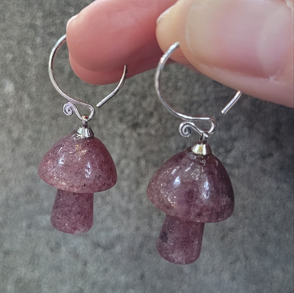 Sterling Silver Mushroom Earrings NWOT